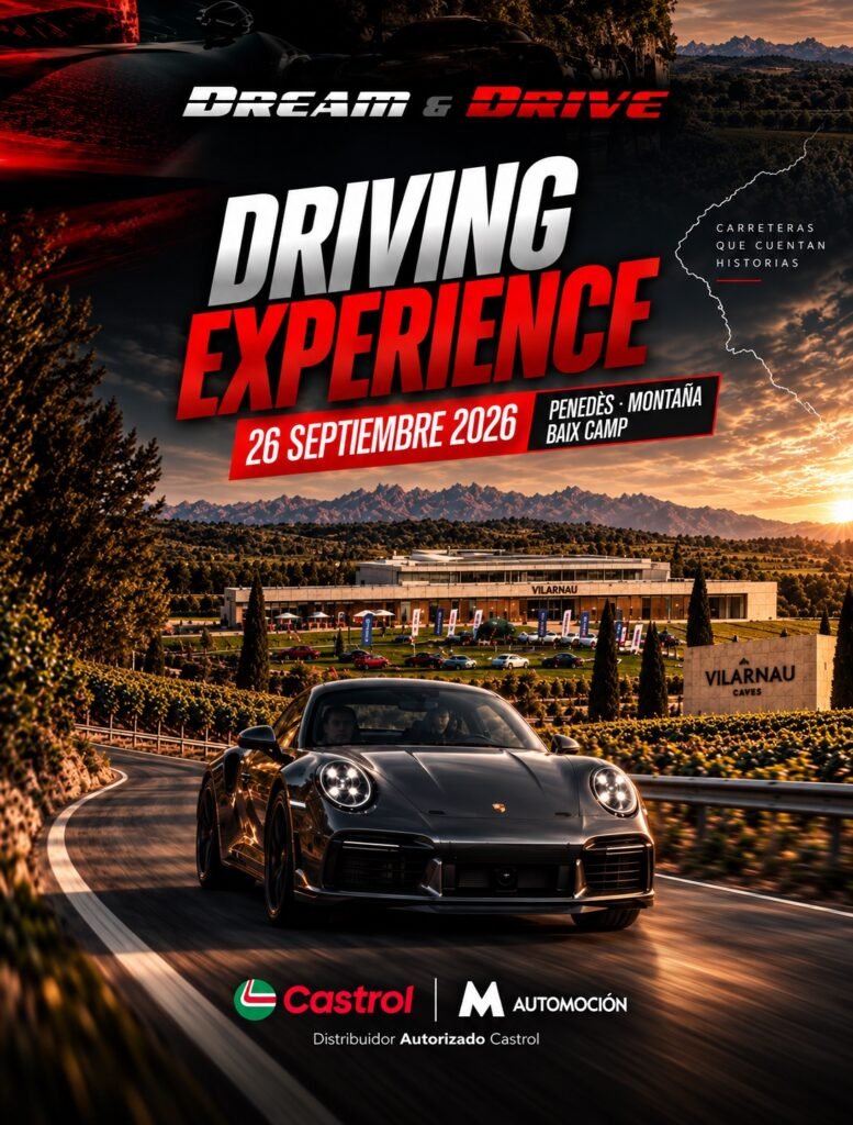 Cartel de la Driving Experience de Dream & Drive, 26 de septiembre de 2026, por el Penedès y el Baix Camp